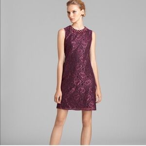 Adrianna Papell Elegant Purple Lace Dress
